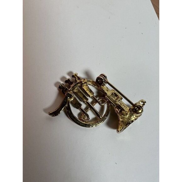 Pin Shape Of A Trumpet Rhinestones - Picture 6 of 6